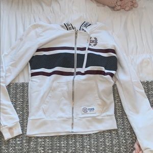 White zip up sweatshirt from pink vs!